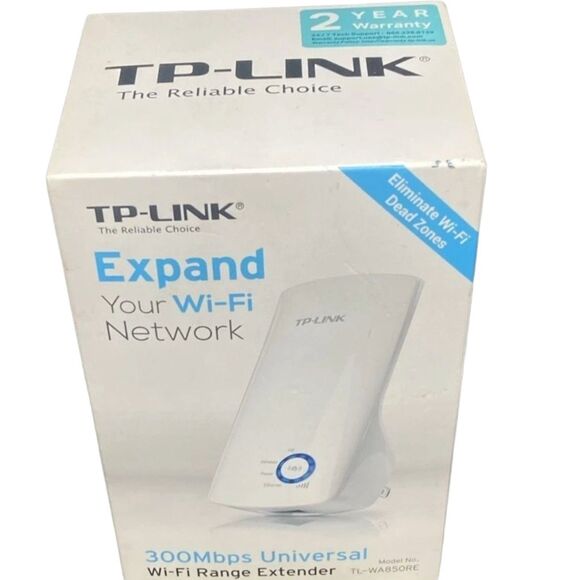 TP-Link N300 WiFi Extender Booster Range Repeater TL-WA850RE 2.4GHz White - Picture 1 of 4